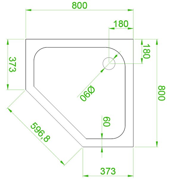 BPS-koupelny Päťuholníkový sprchovací kút BS07A 80x80 čierna/transparent + vanička ST07A BL čierna