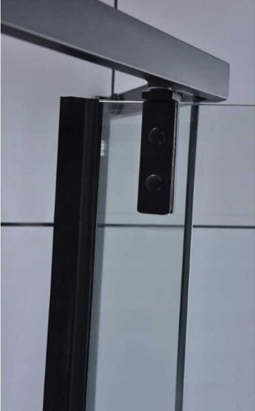 BPS-koupelny Päťuholníkový sprchovací kút KZ4026A BL 80x80 čierna/transparent + vanička ST07A BL čierna