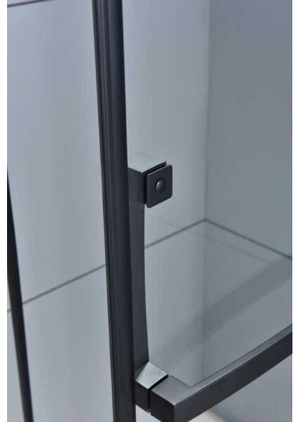 BPS-koupelny Päťuholníkový sprchovací kút KZ4026A BL 80x80 čierna/transparent + vanička ST07A BL čierna