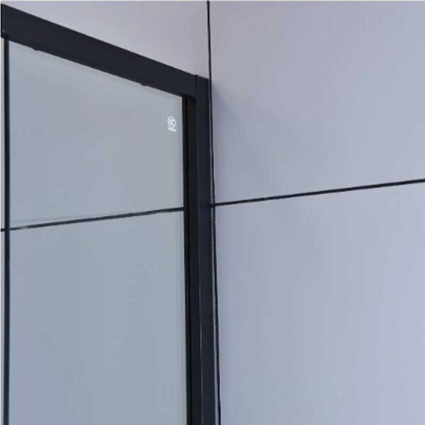BPS-koupelny Päťuholníkový sprchovací kút KZ4026A BL 80x80 čierna/transparent + vanička ST07A BL čierna