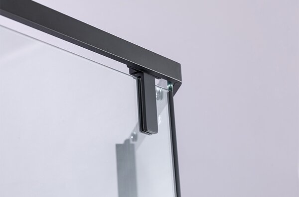 BPS-koupelny Päťuholníkový sprchovací kút BS07C 100x100 čierna/transparent + vanička SXL07C WH biela