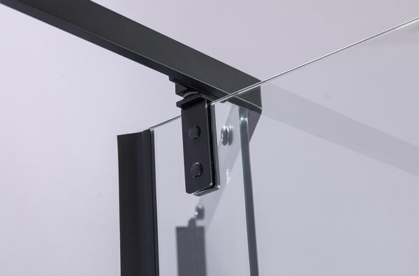 BPS-koupelny Päťuholníkový sprchovací kút BS07C 100x100 čierna/transparent + vanička SXL07C WH biela