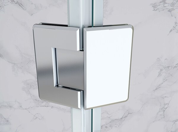 BPS-koupelny Päťuholníkový sprchový kút KZ10C 100x100 chróm/transparent + vanička ST08C BL čierna