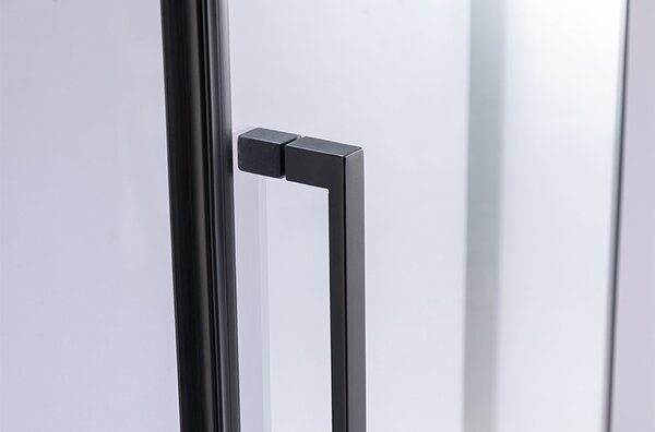 BPS-koupelny Päťuholníkový sprchovací kút BS07C 100x100 čierna/transparent + vanička SXL07C WH biela
