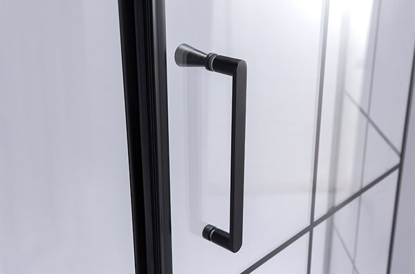 BPS-koupelny Päťuholníkový sprchový kút BS06B 90x90 čierna/transparent - bez vaničky