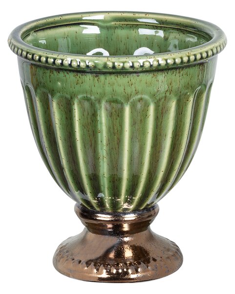 Béžová keramická váza, 16 cm, Rochelle Farba: Zelená