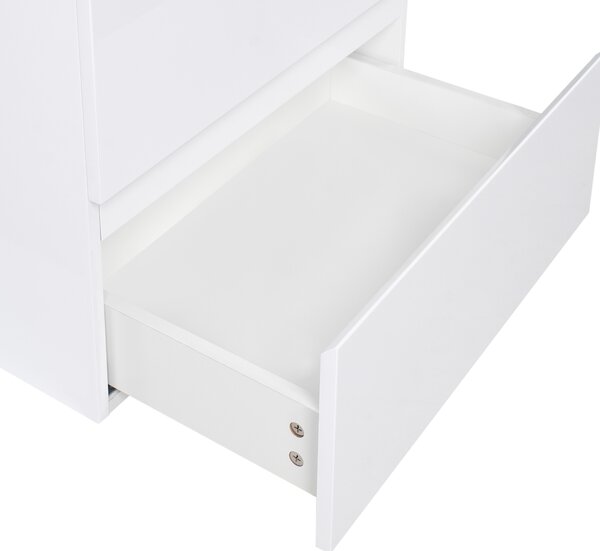 Závesná kúpeľňová skrinka s umývadlom biela MDF 60 x 46 cm s 2 zásuvkami úložný priestor moderný štýl kúpeľňa