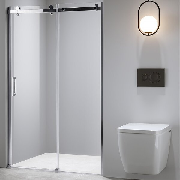 BPS-koupelny Posuvné sprchové dvere SH03D 120 chróm/transparent pre inštaláciu do niky + vanička ST05E 120x70 biela