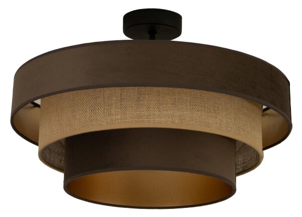 Prisadený luster WENTA 1xE27/60W/230V priemer 50 cm hnedý/juta