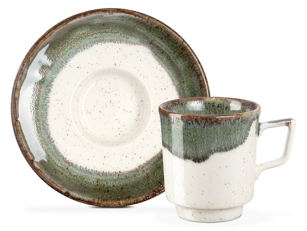 Porcelánové šálky na kavu, 100 ml, Bonnie Farva: Zelená
