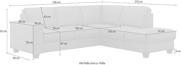 ROHOVÁ SEDAČKA, textil, tmavočervená Sit & More - Sedačky, Online Only