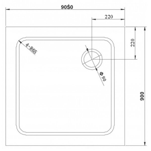 BPS-koupelny Štvorcový sprchovací kút KZ1290B 90x90 chróm/transparent + vanička ST02B BL čierna