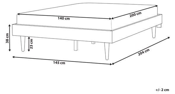 Posteľ hnedý jaseň kaučukové drevo 140 x 200 cm rám postele bez čela s lamelovým roštom minimalistický rustikálny štýl