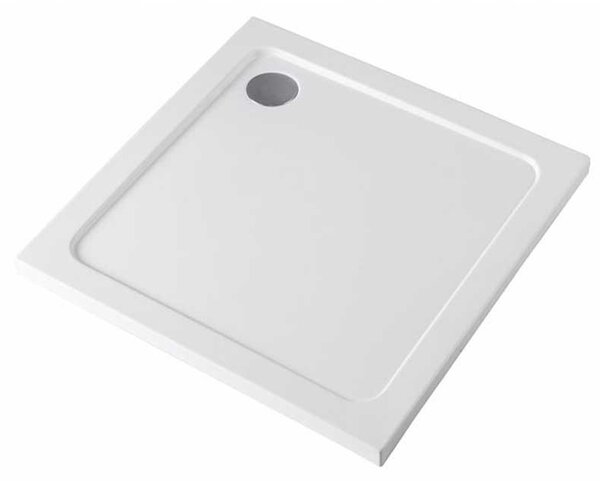 BPS-koupelny Štvorcový sprchový kút KZ08C 90x90 chróm/transparent + vanička ST02B WH biela