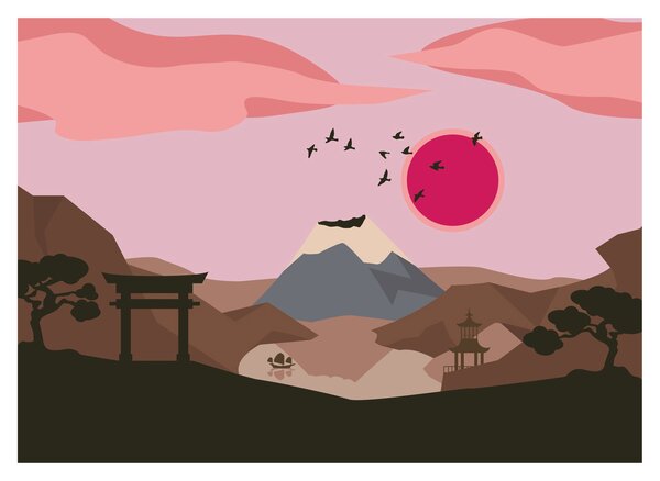 Sklenený obraz - Japonsko N⁰2 (70x50 cm)