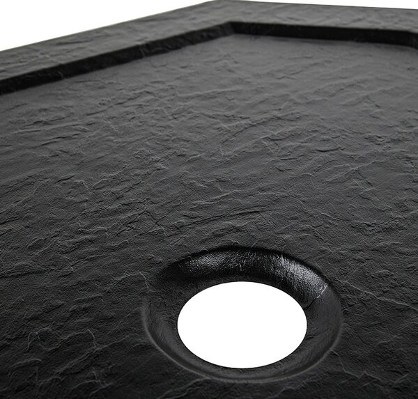 BPS-koupelny Päťuholníková akrylátová sprchová vanička RAVE BL 90x90 čierna