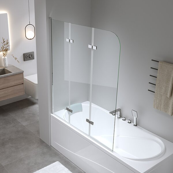 BPS-koupelny Trojdielna vaňová zástena PR05 100x140 chróm