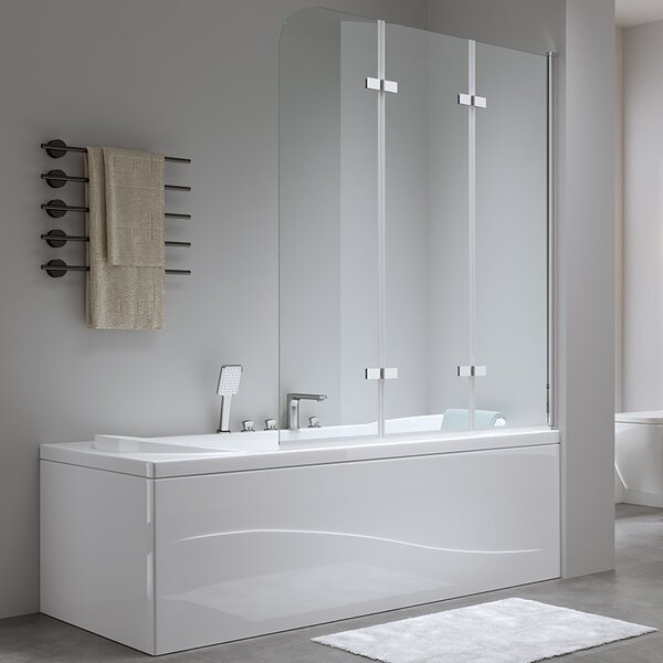 BPS-koupelny Trojdielna vaňová zástena PR05 100x140 chróm