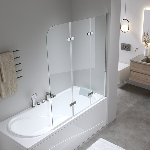 BPS-koupelny Trojdielna vaňová zástena PR05 100x140 chróm