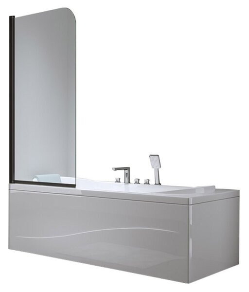 BPS-koupelny Jednodielna vaňová zástena PR01 BL 70x140 čierna/transparent
