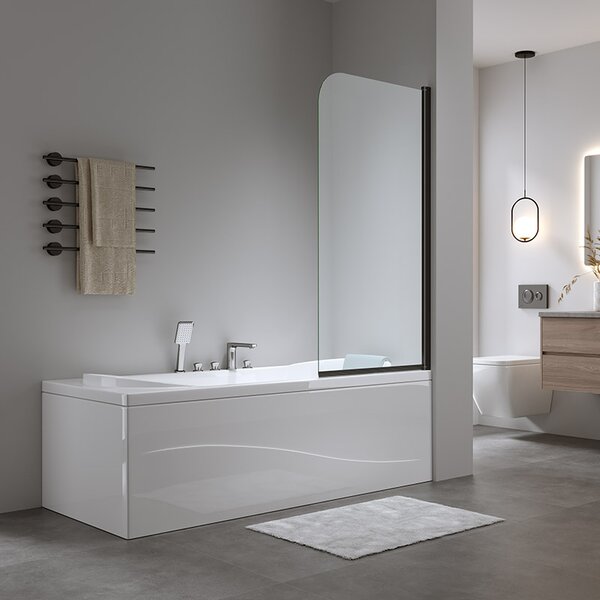 BPS-koupelny Jednodielna vaňová zástena PR01 BL 70x140 čierna/transparent
