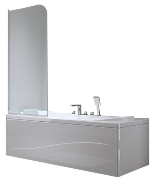 BPS-koupelny Jednodielna vaňová zástena PR01 80x140 chróm/transparent