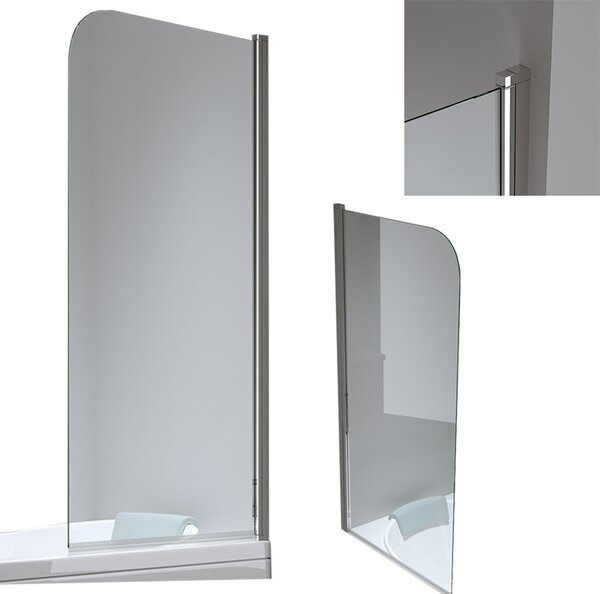 BPS-koupelny Jednodielna vaňová zástena PR01 80x140 chróm/transparent