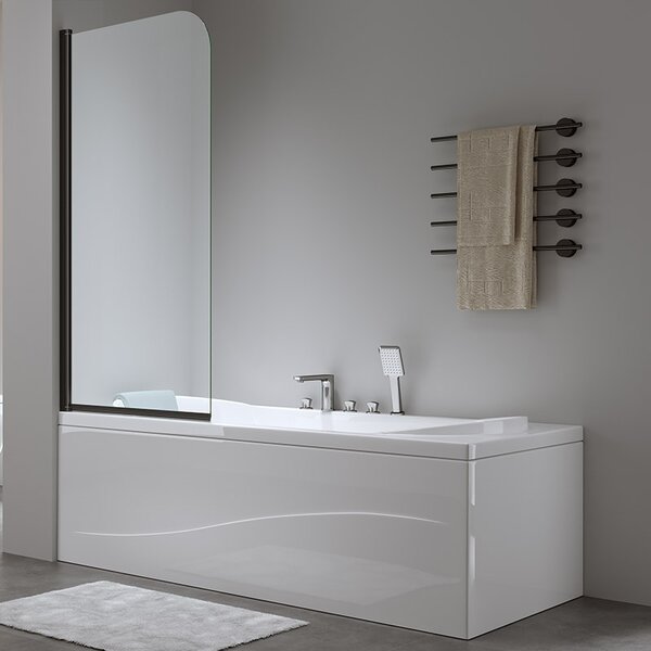 BPS-koupelny Jednodielna vaňová zástena PR01 BL 70x140 čierna/transparent