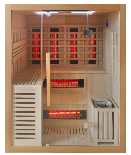 BPS-koupelny Kombinovaná sauna 2v1 HELSI 3 NEW - Infrasauna + fínska sauna 160x160, 3-4 osoby