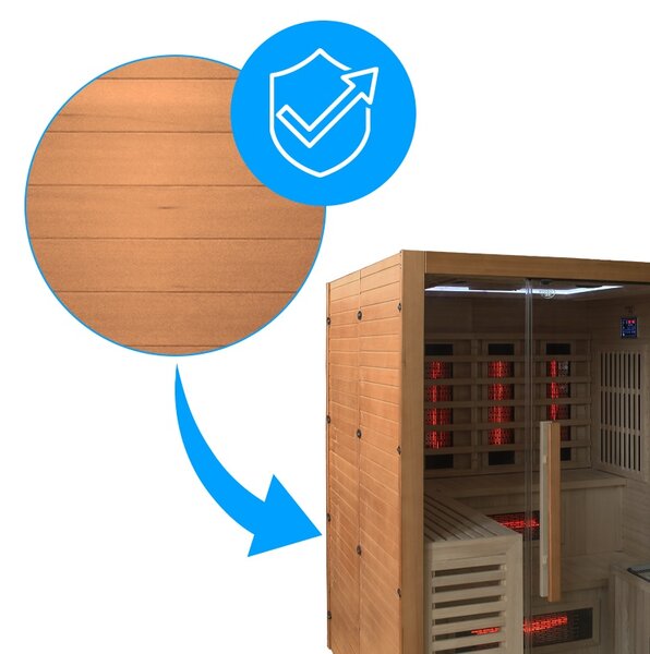BPS-koupelny Kombinovaná sauna 2v1 HELSI 3 NEW - Infrasauna + fínska sauna 160x160, 3-4 osoby