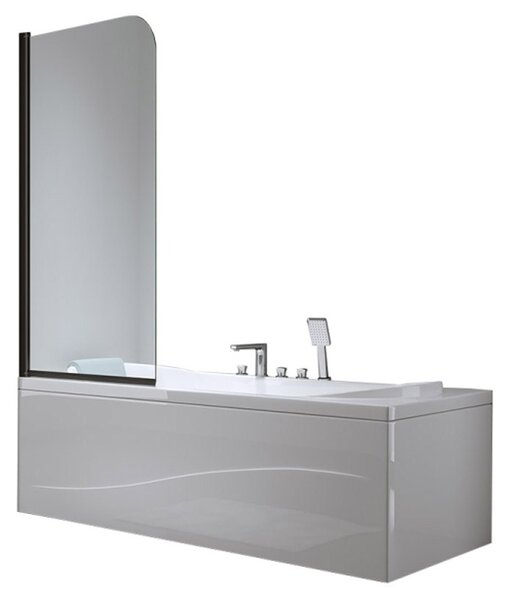 BPS-koupelny Jednodielna vaňová zástena PR01 BL 80x140 čierna/transparent