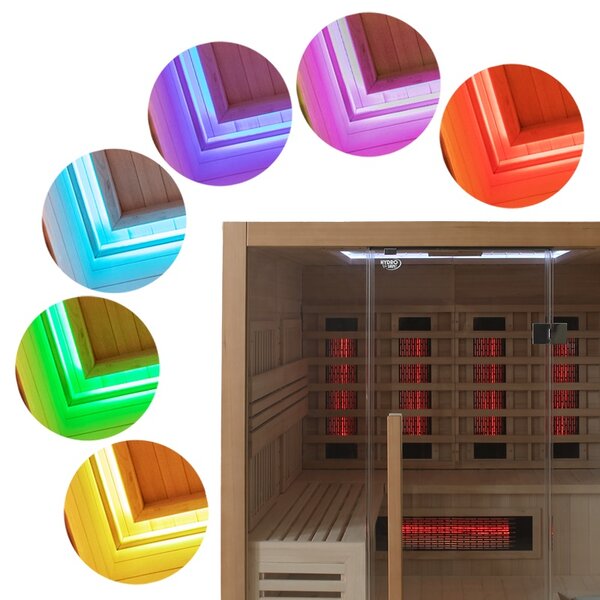 BPS-koupelny Kombinovaná sauna 2v1 HELSI 3 NEW - Infrasauna + fínska sauna 160x160, 3-4 osoby