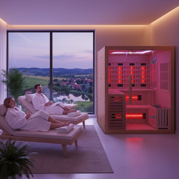 BPS-koupelny Kombinovaná sauna 2v1 HELSI 3 NEW - Infrasauna + fínska sauna 160x160, 3-4 osoby