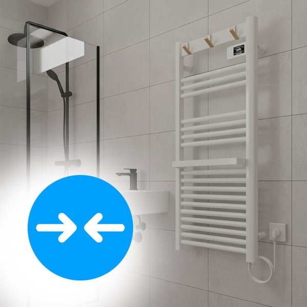 BPS-koupelny Elektrický kúpeľňový radiátor YASUR WH ECO 500W, 50x105 cm, biely