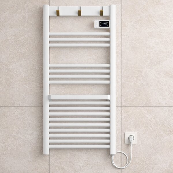 BPS-koupelny Elektrický kúpeľňový radiátor YASUR WH ECO 500W, 50x105 cm, biely