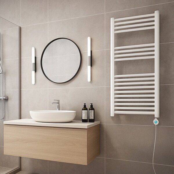 BPS-koupelny Elektrický kúpeľňový radiátor KATLA WH 250W, 50x100 cm, biely