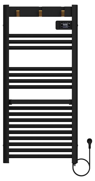 BPS-koupelny Elektrický kúpeľňový radiátor YASUR BL ECO 500W, 50x105 cm, čierny