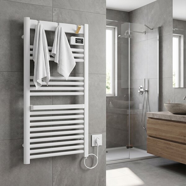 BPS-koupelny Elektrický kúpeľňový radiátor YASUR WH ECO 500W, 50x105 cm, biely