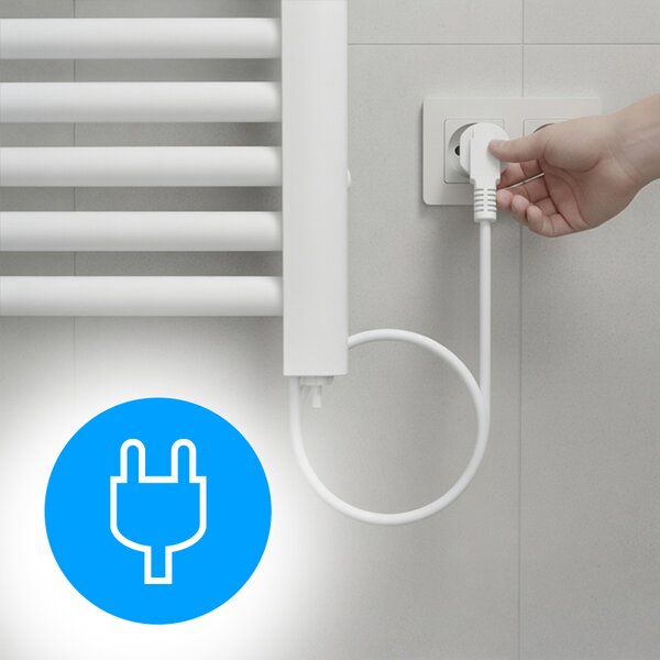 BPS-koupelny Elektrický kúpeľňový radiátor YASUR WH ECO 500W, 50x105 cm, biely