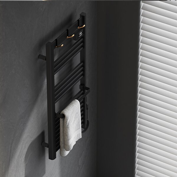 BPS-koupelny Elektrický kúpeľňový radiátor YASUR BL ECO 500W, 50x105 cm, čierny