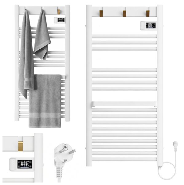 BPS-koupelny Elektrický kúpeľňový radiátor YASUR WH ECO 500W, 50x105 cm, biely