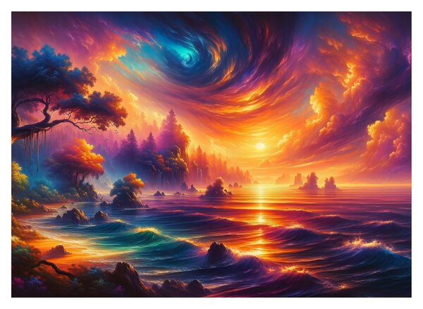 Sklenený obraz - Magický svet (70x50 cm)
