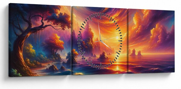 Obraz - Magický svet (s hodinami) (90x30 cm)