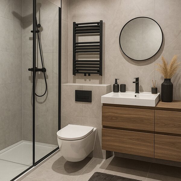 BPS-koupelny Kúpeľňový radiátor CORSO BL 3 50x80 cm, čierny