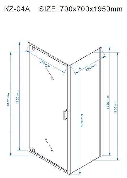 BPS-koupelny Štvorcový sprchový kút ZES KZ04 70x70 chróm/transparent - bez vaničky