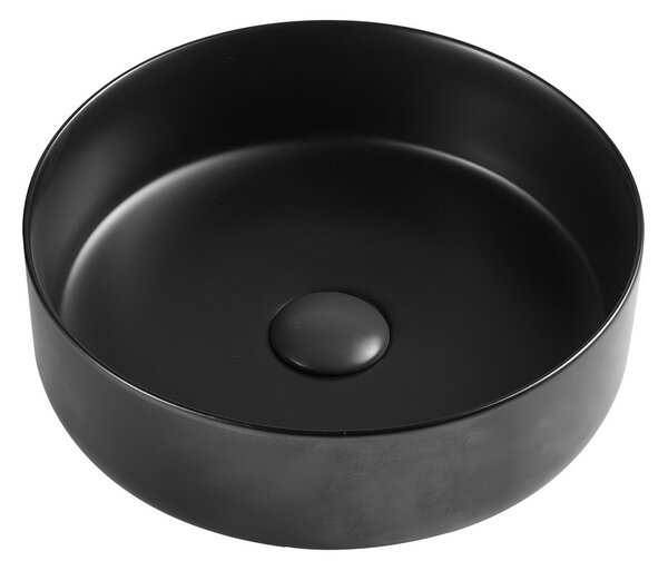 Hydroland Keramické umývadlo na dosku Bella Black Matt ø35,5 cm, čierna mat