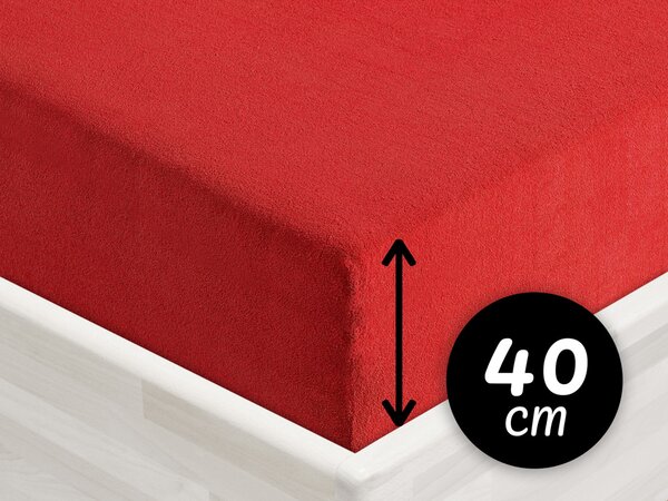 Froté napínacie prestieradlo na extra vysoký matrac FR-007 Sýto červené 140 x 200 - výška 40 cm