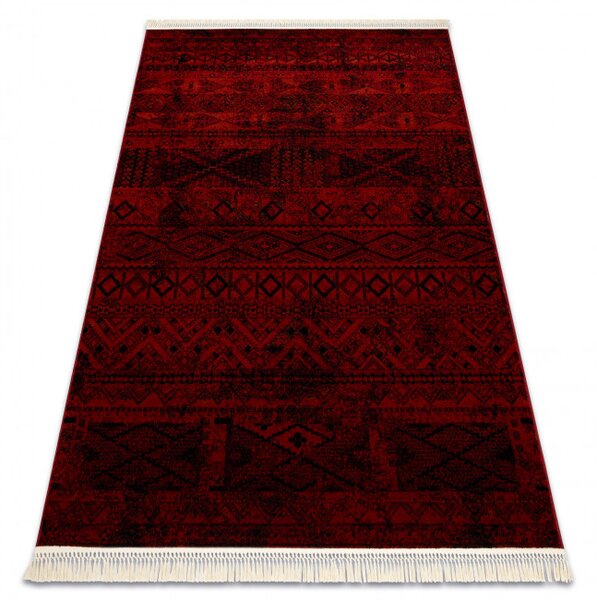 Koberec ORIENT 4722 so strapcami / orientálny, bordový / čierny