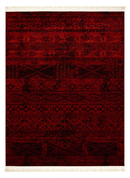 Koberec ORIENT 4722 so strapcami / orientálny, bordový / čierny