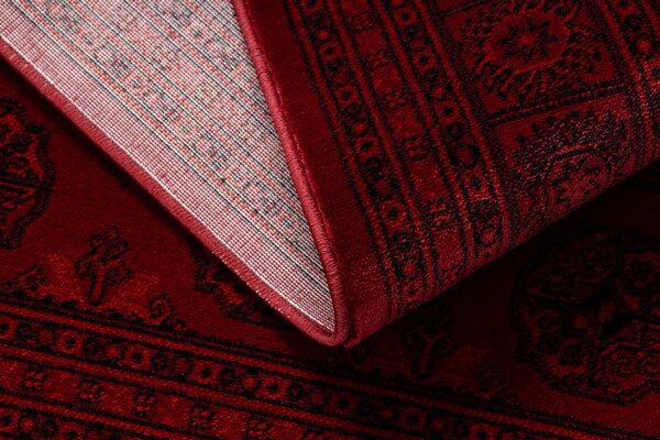Koberec ORIENT 6889 so strapcami, rám / orientálny, bordový / čierny